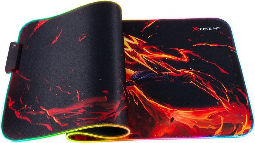 Xtrike Me MP-605 RGB Gaming Mouse Pad, 800 x 300 x 3 mm, High-Density Textile Surface, Anti-Slip Rubber Base, Stitched Edges, 13 Lighting Effects