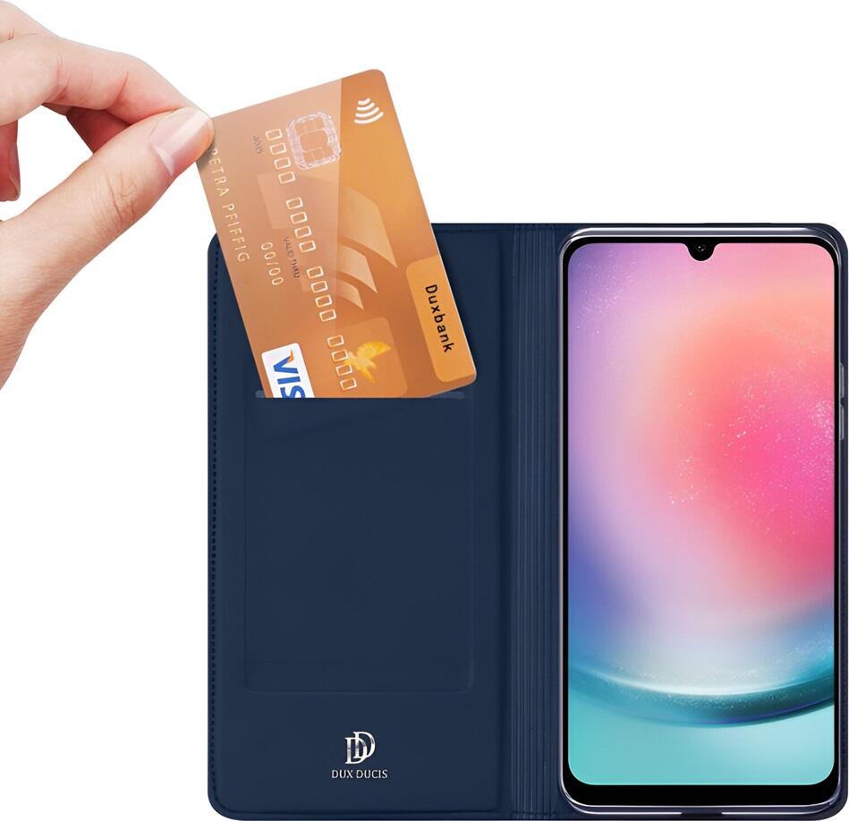 Dux Ducis SkinPro Wallet Case for Samsung Galaxy A25 5G, PU Leather Flip Cover with Card Slot, Magnetic Closure and Stand Function, Shockproof