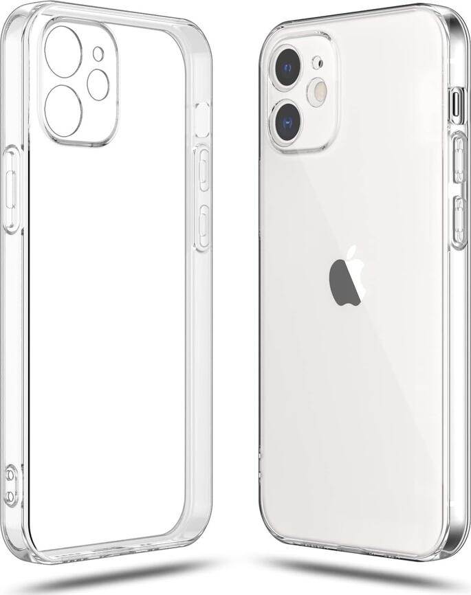 DMLink Helmet Case for iPhone 12 6.1", Clear TPU Flexible Shockproof Cover, Scratch and Dust Resistant Transparent Protective Case with Raised Edges