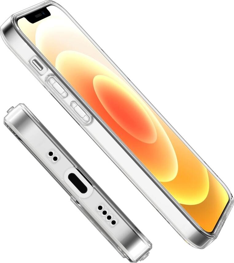 DMLink Helmet Case for iPhone 12 6.1", Clear TPU Flexible Shockproof Cover, Scratch and Dust Resistant Transparent Protective Case with Raised Edges