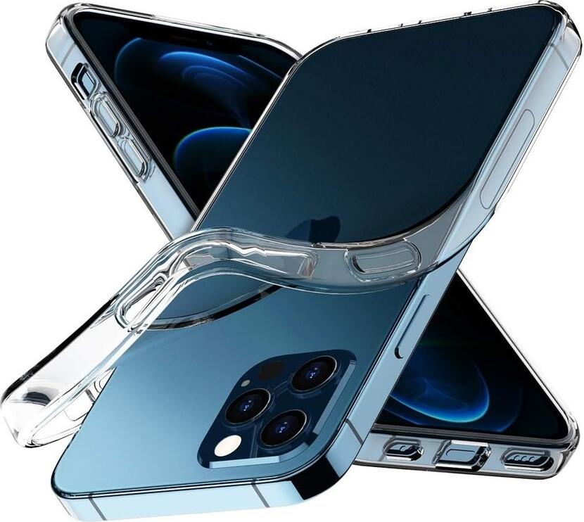 Чехол Helmet Case для iPhone 12 Pro Max, прозрачный противоударный кейс из TPU, защита от пожелтения с приподнятыми краями для камеры и экрана