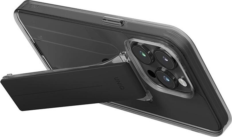 Чехол Uniq Heldro Mount with Stand для iPhone 15 Pro Max, матовый TPU-кейс с раскладной подставкой и поддержкой магнитного крепления