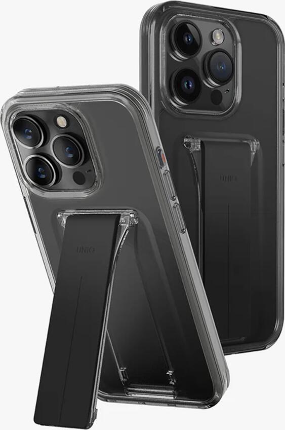 Чехол Uniq Heldro Mount with Stand для iPhone 15 Pro Max, матовый TPU-кейс с раскладной подставкой и поддержкой магнитного крепления