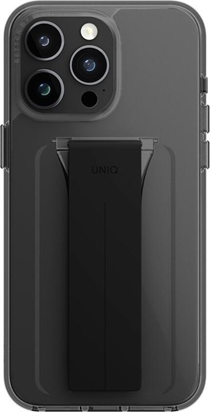 Uniq Case for iPhone 15 Pro Max Heldro Mount with Stand, Smoke