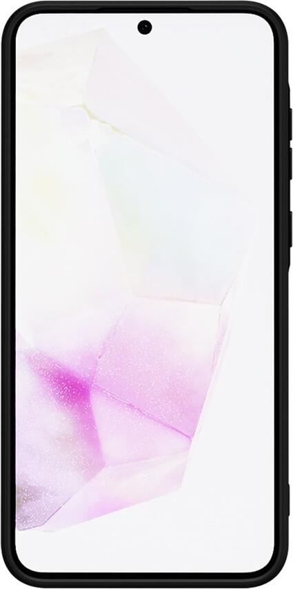 WOO Case for Samsung Galaxy A35 5G, Liquid Silicone Shockproof Protective Cover, Grid Design Impact Distribution, Raised Edges, Black