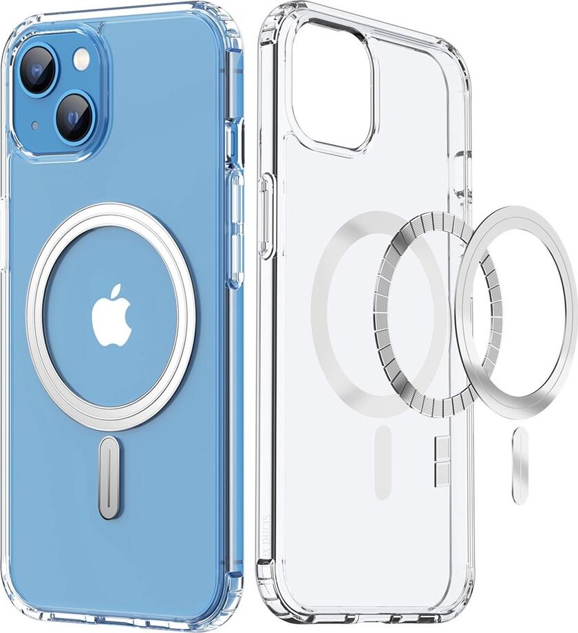 Чехол Dux Ducis Clin для iPhone 15 Plus и 14 Plus, прозрачный из TPU и PC с поддержкой MagSafe, противоударный с усиленными углами, 6.7 дюйма