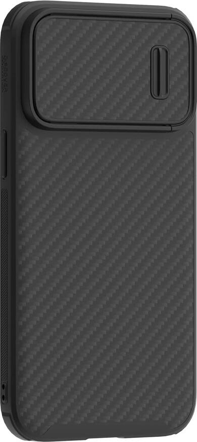 Nillkin Synthetic Fiber S Case for iPhone 14 Pro Max, MagSafe Compatible Carbon Fiber & TPU Cover with Sliding Camera Protection and Shockproof Airbags