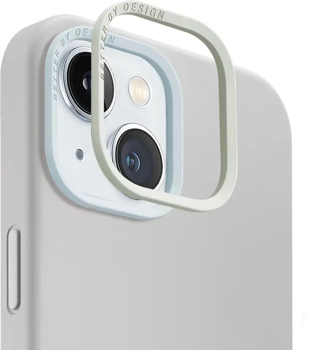 Чехол UNIQ Lino Hue Hybrid из жидкого силикона для Apple iPhone 15, цвет серый, магнитная беспроводная зарядка MagClick, подкладка из микрофибры, защита камеры