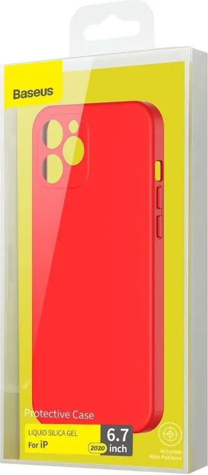 Husa Baseus din Gel de Silicon Lichid pentru iPhone 12 Pro Max, 6.7 inch, Protectie Shock-Resistant Mate, Anti-Amprente si Praf cu Margini Ridicate