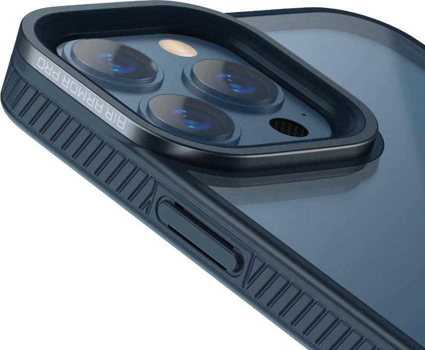 Чехол Baseus Air Armor Pro Crystal для iPhone 13 Pro, Синий, поддержка MagSafe, противоударный бампер TPU и панель PC, 3-слойная защита камеры, противоскользящий захват