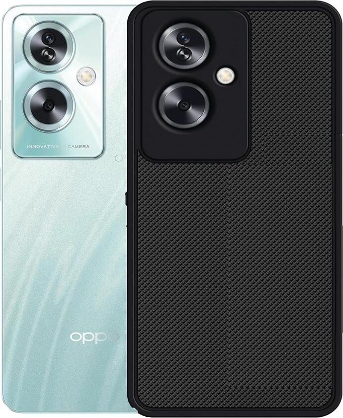 WOO Silicone Neo Soft Case for Oppo A79 5G, Black, Shockproof Flexible Matte Cover, Slim Fit Scratch Protection with Raised Edges, 6.72 inch