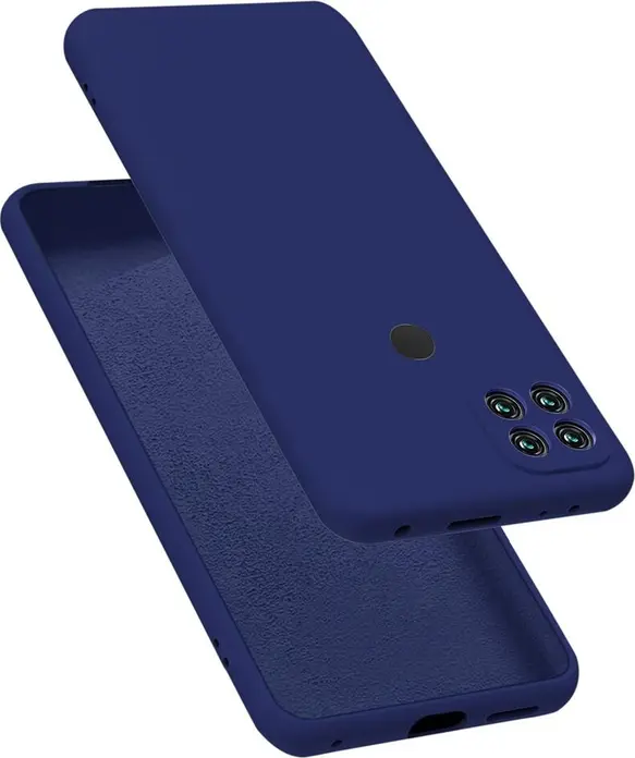 Husa Protectie Helmet din Silicon Lichid pentru Oppo A15 A15s, Cover Mat Rezistent la Shock si Praf cu Captusiala de Microfibra