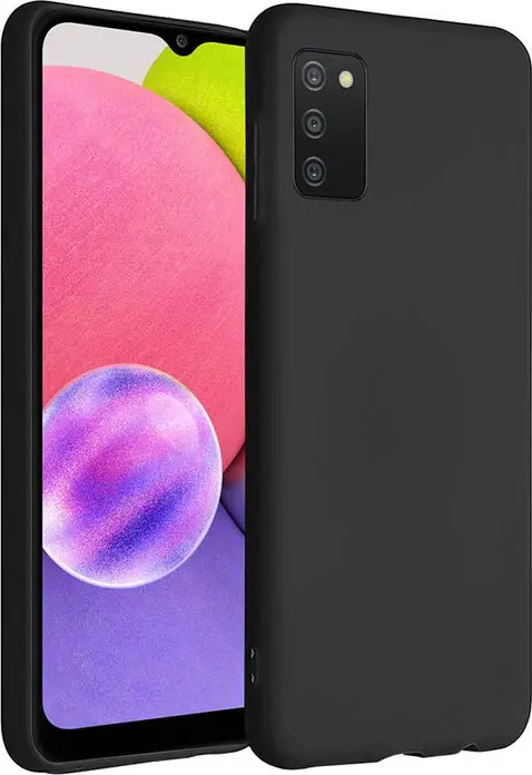 Helmet Liquid Silicone Protective Case for Samsung Galaxy A03s, 6.5 inch Shock-Resistant Flexible Cover with Grid Impact Distribution Design