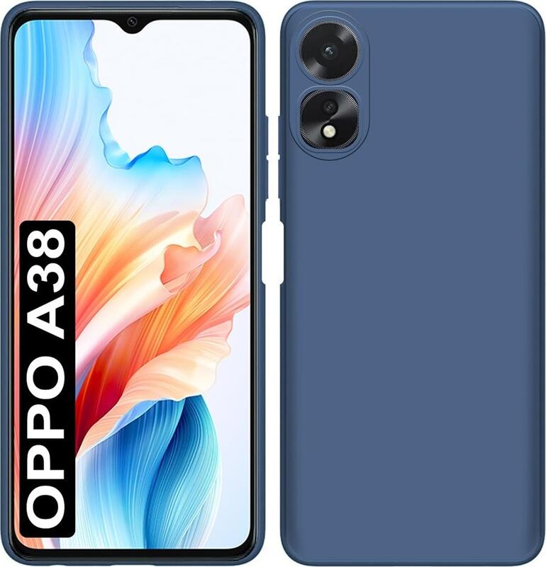 Helmet Case for Oppo A38, 6.56 inch, Blue, Clear Transparent TPU Flexible Cover, Shockproof and Dust-Resistant, Raised Edges for Screen and Camera Protection