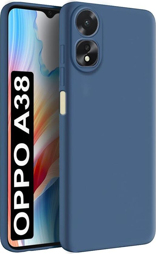 Helmet Case for Oppo A38, 6.56 inch, Blue, Clear Transparent TPU Flexible Cover, Shockproof and Dust-Resistant, Raised Edges for Screen and Camera Protection