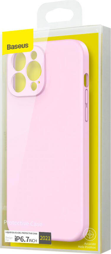 Baseus Liquid Silica Gel Case for iPhone 13 Pro Max 6.7", Shockproof Anti-Slip Protective Cover with Raised Edges, Matte Anti-Fingerprint Finish