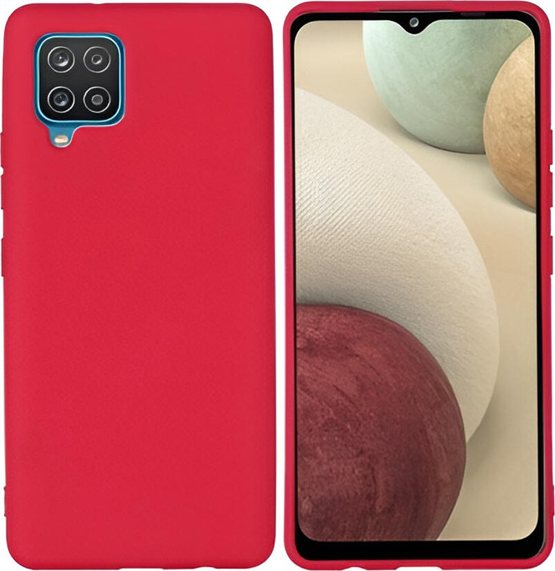 Helmet Red TPU Case for Samsung Galaxy A22 and M32, 6.4 inch Shock-Absorbent Flexible Scratch-Resistant Protective Cover with Raised Edges