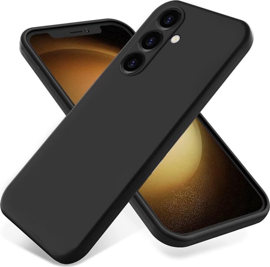 Helmet Liquid Silicone Case for Samsung Galaxy S23 FE, Black, Protective Back Cover with Precise Cutouts for Buttons and Ports