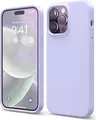 Helmet Liquid Silicone Case for Apple iPhone 14 Pro, Purple, MagSafe Compatible Protective Cover with Microfiber Lining and Raised Camera Protection
