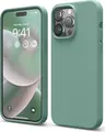Husa Helmet Case Verde pentru iPhone 14 Pro Max 6.7", Protectie Shockproof din Silicon Lichid, Textura Grid Anti-Alunecare, Finisaj Mat, Rezistenta la Praf