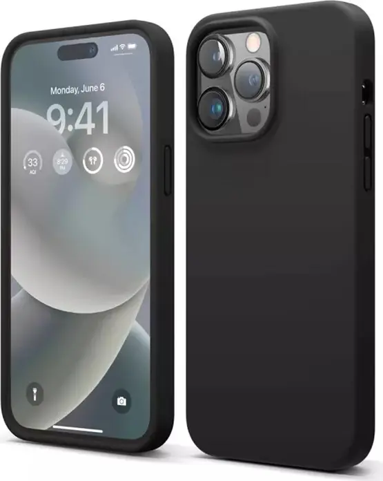 Helmet Liquid Silicone Case for iPhone 14 6.1", Shockproof TPU Protective Cover with Grid Texture, Matte Finish and Raised Camera Protection