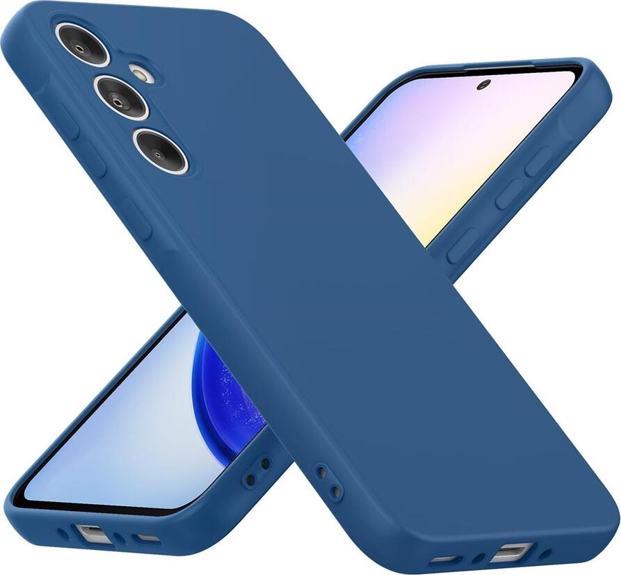 WOO Case for Samsung Galaxy A35 5G, Liquid Silicone Shockproof Protective Cover, Grid Impact Distribution Design, Anti-Slip Soft Touch, Blue