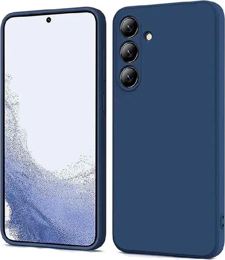 WOO Case for Samsung Galaxy A55 5G Liquid Silicone Protective Cover, Blue, with Precise Cutouts and Basic Discreet Design
