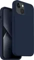Uniq Lino Case for iPhone 14 (6.1"), Dual-Layer Hybrid Liquid Silicone Cover with Microfiber Lining and Interchangeable Polycarbonate Lens Bezels