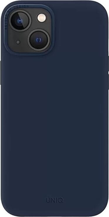 Uniq Lino Case for iPhone 14 (6.1"), Dual-Layer Hybrid Liquid Silicone Cover with Microfiber Lining and Interchangeable Polycarbonate Lens Bezels