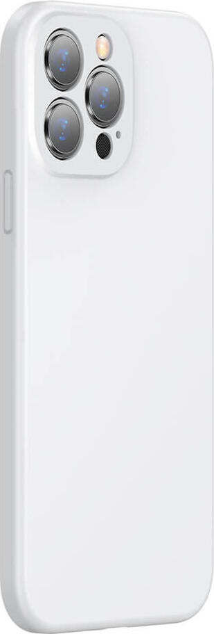 Husa Protectie Baseus Liquid Silica Gel pentru Apple iPhone 13 Pro, 6.1 inch, din Silicon TPU, Alb