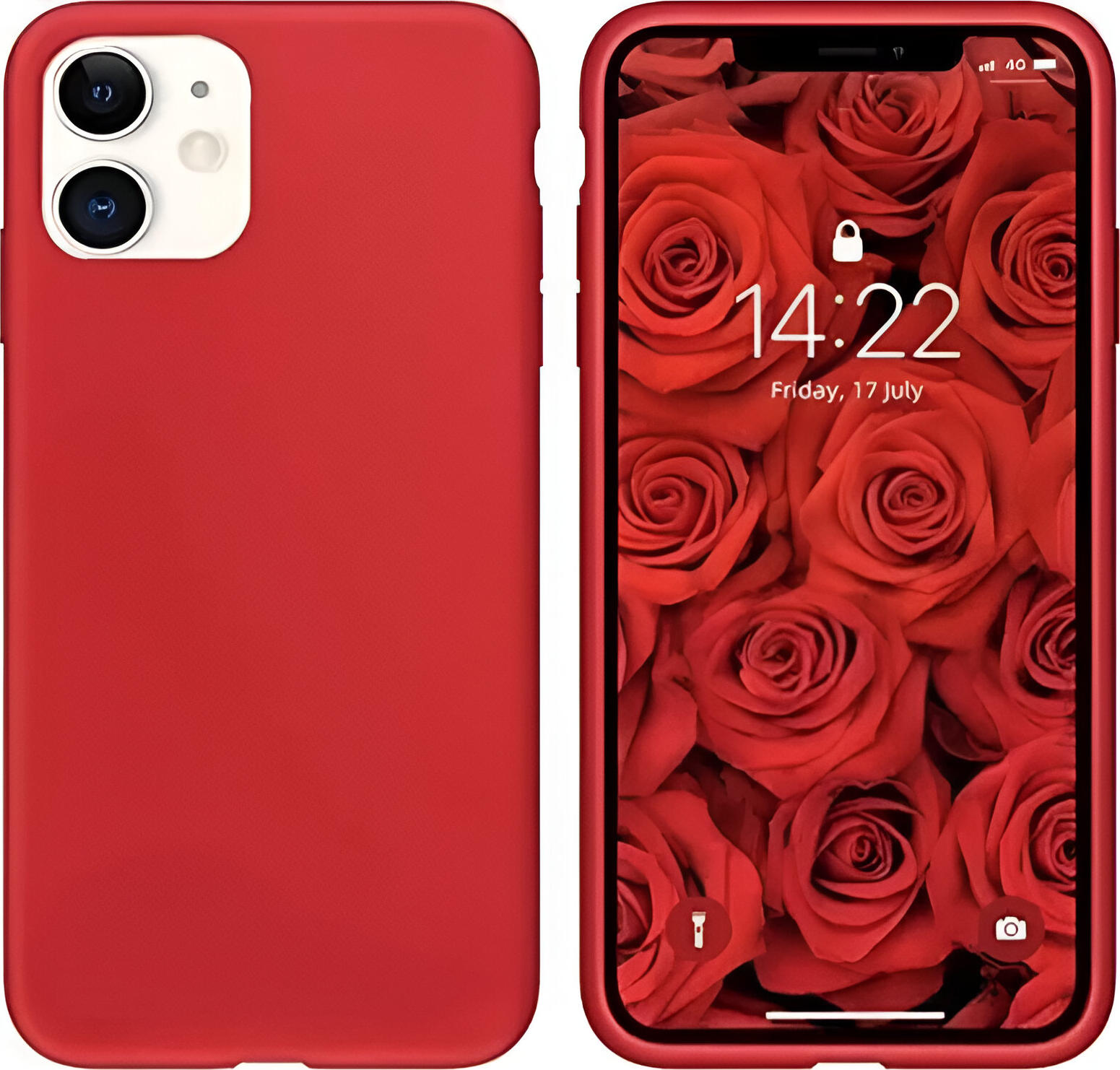 Red Liquid Silicone Protective Case for Apple iPhone 11, Soft-Touch Shockproof Back Cover with Full-Body Coverage and Precise Cutouts