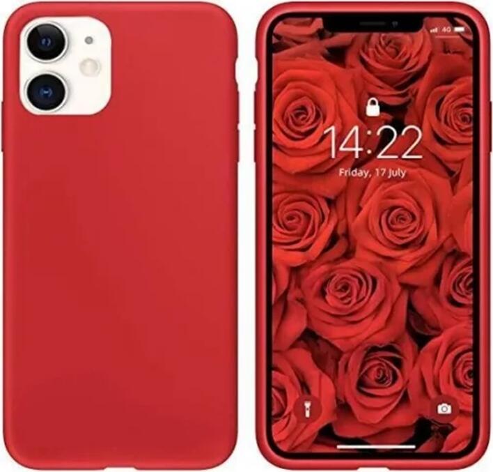 Red Liquid Silicone Protective Case for Apple iPhone 11, Soft-Touch Shockproof Back Cover with Full-Body Coverage and Precise Cutouts
