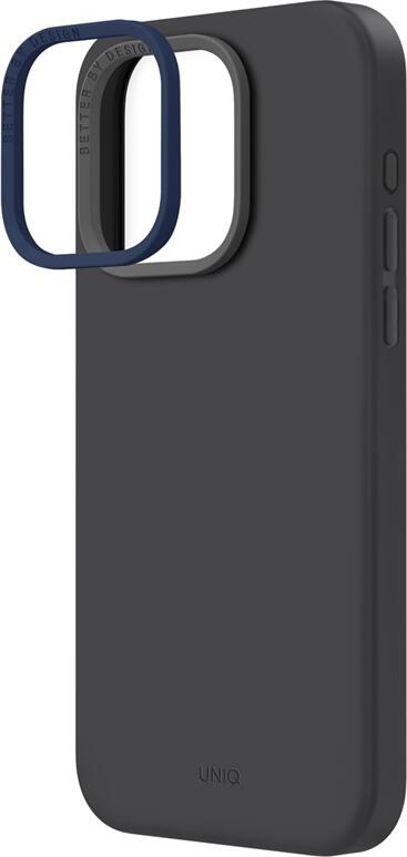 Husa Uniq Lino Hue MagClick pentru Apple iPhone 15 Pro Max, Negru, Strat Dublu Hibrid din Silicon Lichid cu Captusala din Microfibra, Incarcare Magnetica