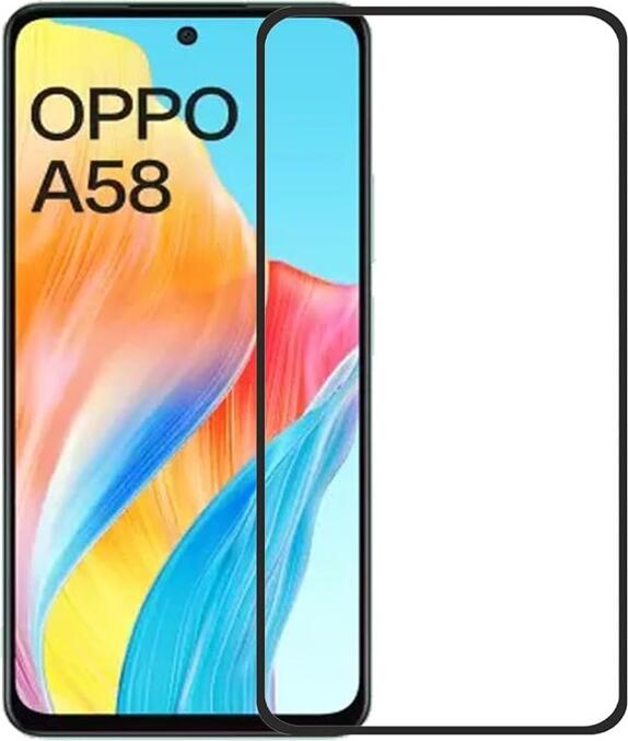 Helmet Diamond Glass 5D Tempered Glass Screen Protector for Oppo A79 and Oppo A58 4G, Full Coverage Scratch and Shock Resistant Front Face Guard