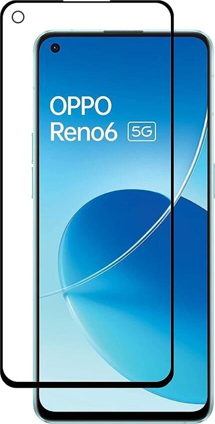 Helmet Diamond Glass 4D Tempered Glass Screen Protector for Oppo Reno 6 5G, Full Coverage Curved Edges, Scratch and Shock Resistant, High Transparency