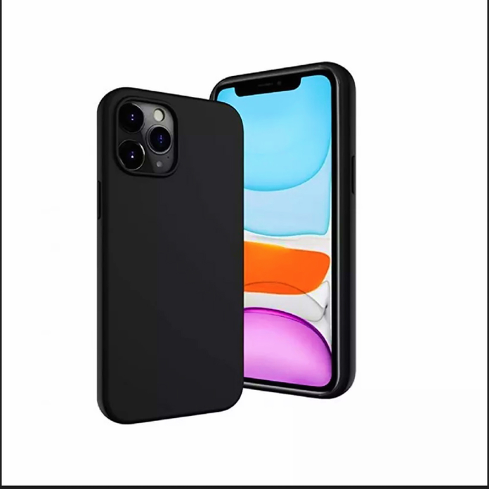 Liquid Silicone Case for iPhone 12 Pro Max 6.7", Shockproof Protective Cover with Grid Pattern Texture, Raised Edges and Matte Finish