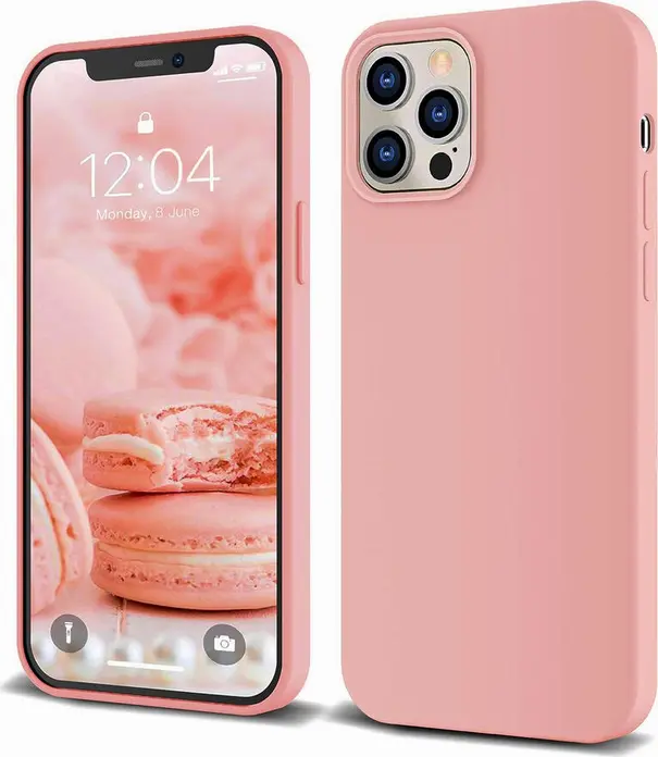 Husa Helmet Case din Silicon Lichid pentru iPhone 12 Pro Max 6.7", Protectie Shockproof si Anti-Zgarieturi cu Textura Grid si Finisaj Mat