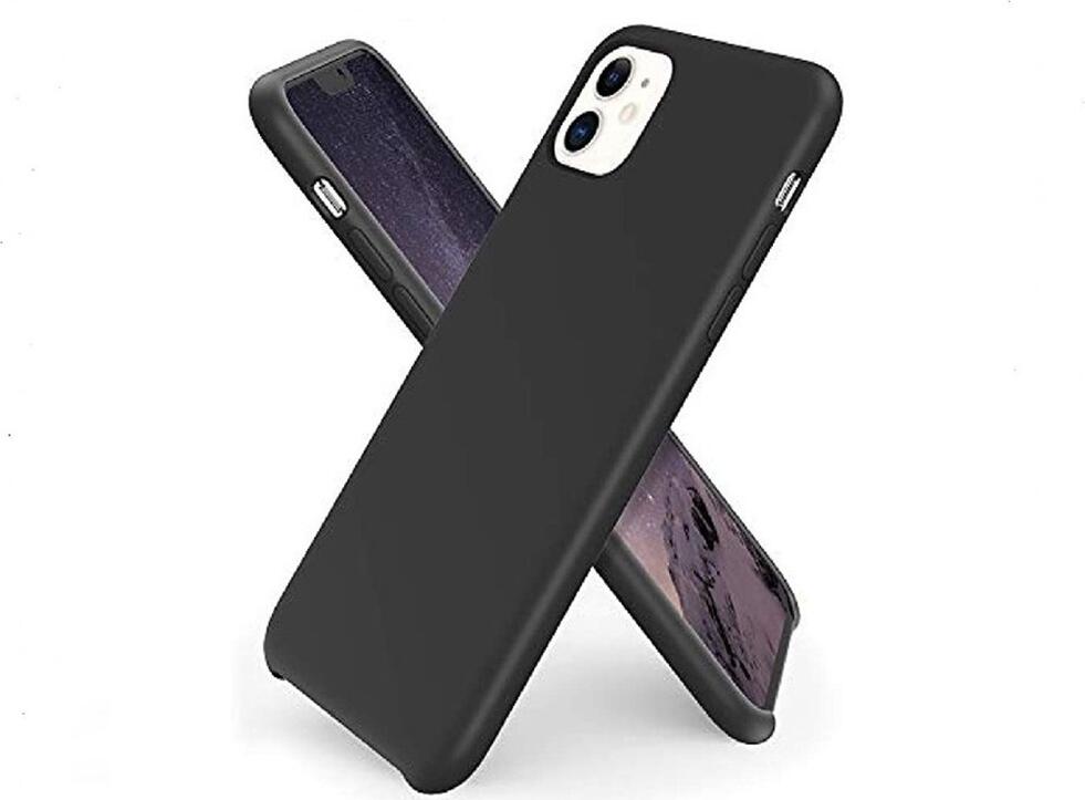 Black Liquid Silicone Protective Case for Apple iPhone 11, Soft-Touch Shockproof Back Cover with Full-Body Coverage and Precise Cutouts