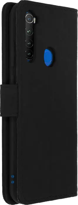 Husa Helmet Shell Flip V2 din Piele Negru pentru Xiaomi Redmi 8, Tip Carte cu Compartimente pentru Carduri, Suport Pliabil si Protectie Praful