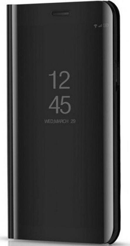 Husa Tip Carte Helmet pentru Xiaomi Mi A2 Lite, 5.84", Policarbonat cu Fereastra Oglinda, Protectie Shockproof Full-Body, Negru