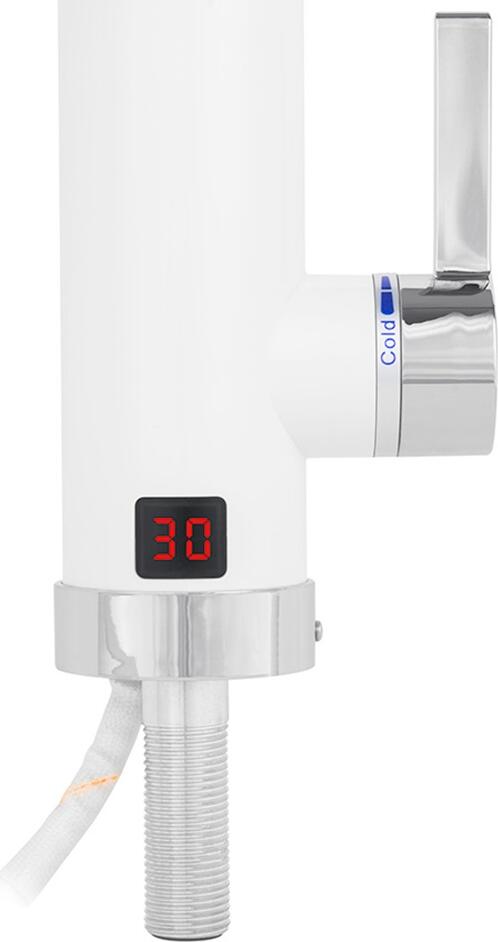 Noveen IWH460 Electric Instant Water Heater, 3000-3600W, LED Digital Temperature Display, IPX4 Waterproof, Tabletop Sink Mount, White