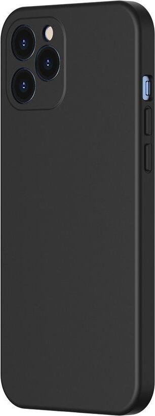 Husa Baseus din Gel de Silicon Lichid pentru iPhone 12 Pro Max, 6.7 inch, Protectie Shock-Resistant Mate, Culoare Negru, Anti-Amprente si Praf cu Margini Ridicate