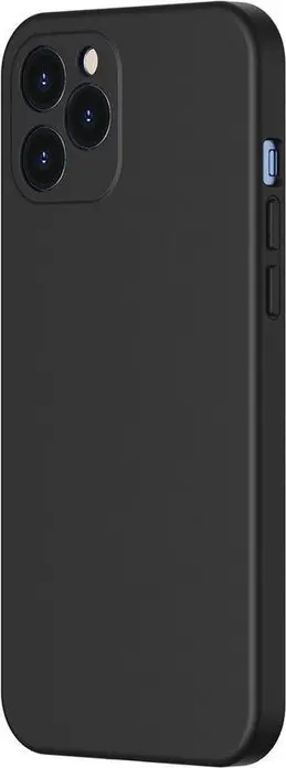 Husa Baseus din Gel de Silicon Lichid pentru iPhone 12 Pro Max, 6.7 inch, Protectie Shock-Resistant Mate, Culoare Negru, Anti-Amprente si Praf cu Margini Ridicate