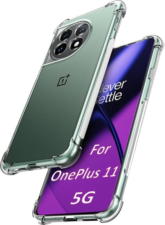 Чехол Helmet Case для OnePlus 11, прозрачный мягкий гибкий кейс из TPU, ударопрочный и противоударный защитный чехол с приподнятыми краями экрана и камеры