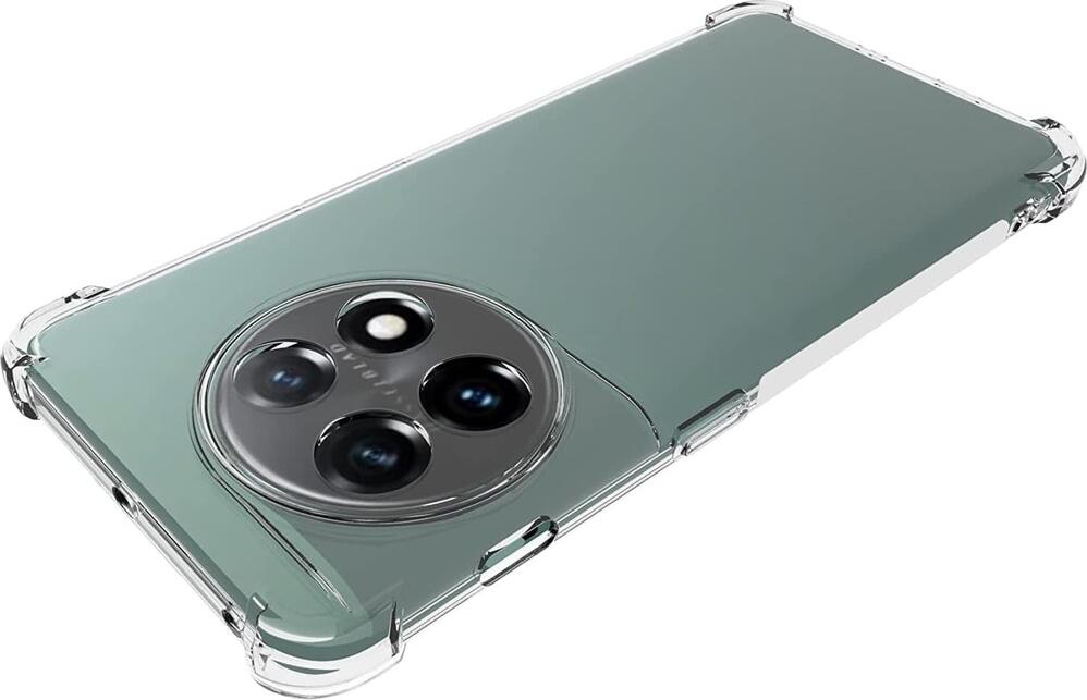 Чехол Helmet Case для OnePlus 11, прозрачный мягкий гибкий кейс из TPU, ударопрочный и противоударный защитный чехол с приподнятыми краями экрана и камеры