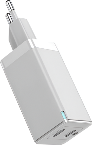 Helmet GaN Wall Charger 65W Fast Charger with 3 USB-C and USB-A Ports, EU Plug, Gallium Nitride Technology, White