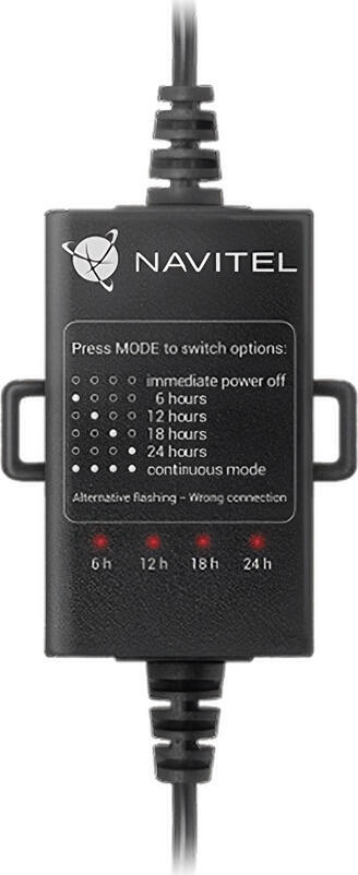 Navitel Smart Box Max Parking Mode Power Controller for Dash Cams, 12-40V Input, 5V 2A Output, Battery Protection with 6 Timer Modes, mini-USB, Black