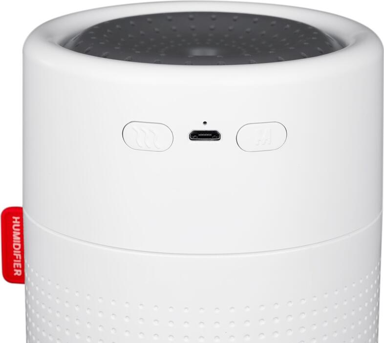 Noveen MUH360 Portable Ultrasonic Air Humidifier with Ionizer, 750ml Capacity, 2000mAh Battery, USB-C Charging, Automatic Shut-off, White