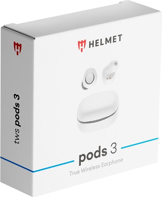 Casca Wireless Helmet TWS Pods 3, Stereo True Wireless, Bluetooth 5.0, Rezistenta la apa IPX4, Driver 10mm, Control Tactil, Incarcare USB-C, Alb