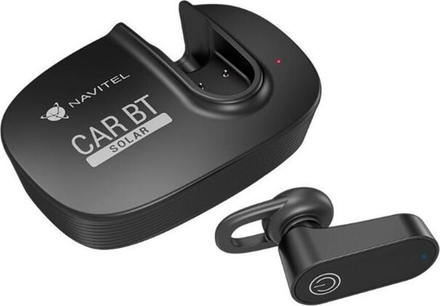 Casca Bluetooth In-Ear Navitel Solar Car BT cu Etui de Incarcare Solar, Conectare Duala Multipoint, Control Vocal, Plastic ABS Negru